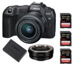 Appareil photo canon eos r8 + objectif rf 24 - 50mm f4. 5 - 6. 3 is stm + adaptateur de montage ef - ...