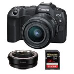 Appareil photo canon eos r8 + objectif rf 24 - 50mm f4. 5 - 6. 3 is stm + adaptateur de montage ef - ...