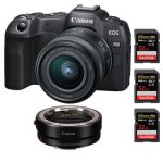 Appareil photo canon eos r8 + objectif rf 24 - 50mm f4. 5 - 6. 3 is stm + adaptateur de montage ef - ...