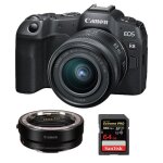 Appareil photo canon eos r8 + objectif rf 24 - 50mm f4. 5 - 6. 3 is stm + adaptateur de montage ef - ...