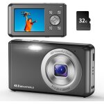 Appareil photo compact, hd 1080p avec carte mmoire 32 go, appareil photo 48 mgapixels, cran lcd 2, ...