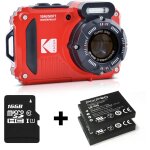 Appareil photo compact kodak wpz2 rouge pack 2e batterie + carte sd 16g