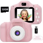 Appareil photo pour enfants, mini appareil photo numrique rechargeable antichoc camscope photo vido ...