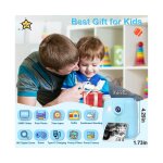 Appareil photo instantan� pour enfants avec impression en une seule touche, vid�o hd, carte sd 32 go, ...