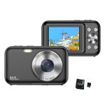 Appareil photo num�rique 1080p 44mp avec zoom 16x, �cran 2, 4 pouces, carte 32 go le noir