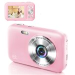 Appareil photo num�rique 1080p 44mp avec zoom 16x et �cran 2, 4  rose