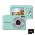 Appareil photo num�rique 16x zoom hd avec carte 32g et ecran 2. 4 vert yonis