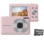 Appareil photo num�rique 44mp / 1080p avec zoom 16x, illumination et carte 32 go rose