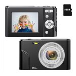 Appareil photo num�rique 48mp fhd 1080p avec zoom 16x et carte m�moire de 32 go le noir