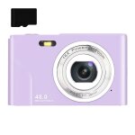 Appareil photo num�rique de 48 mp, hd 1080p, zoom 16x, carte m�moire de 32 go violet