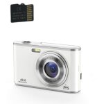 Appareil photo num�rique 4k 48mp webcam zoom 16x avec carte m�moire de 32 go argent