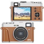Appareil photo num�rique 4k hd 16x zoom avec ecran 2. 8 pouces marron yonis