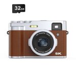 Appareil photo numrique 5k avec camras avant et arrire / viseur / mise au point automatique / anti ...