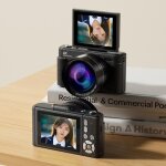 Appareil photo num�rique 64 mp 4k ecran tactile orientable a 180 noir yonis