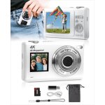 Appareil photo numrique avec double ecran, autofocus 4k 48mp pour vidos de blog, carte de 32gb, appareil ...