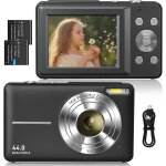 Appareil photo numrique, fhd 1080p 44 mp zoom numrique 16x, camra digital compact avec dtection de ...