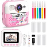 Appareil photo numrique instantan, avec papier d'impression & carte tf 32g, camra vido avec stylos ...