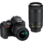 Appareil photo reflex nikon d3500 + 18 - 55vr + 70 - 300vr + sac + 16go + batterie