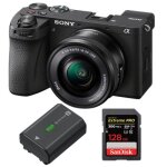 Appareil photo sans miroir sony a6700 + objectif sony e pz 16 - 50mm f 3, 5 - 5, 6 oss + batterie sony ...