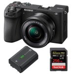 Appareil photo sans miroir sony a6700 + objectif sony e pz 16 - 50mm f 3, 5 - 5, 6 oss + batterie sony ...