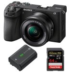 Appareil photo sans miroir sony a6700 + objectif sony e pz 16 - 50mm f 3, 5 - 5, 6 oss + batterie sony ...