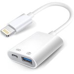 Apple adaptateur lightning vers usb pour appareil photo avec port de charge, cble usb 3. 0 otg pour ...