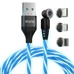 Apt - globright 360 câble de charge magnétique à luminescence led pour téléphone portable, bleu, 1 m Apt - globright 360 câble de charge magnétique à luminescence led pour téléphone portable, bleu, 1 m