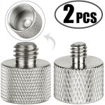 Argent - adaptateur mtallique, 2 pices, filetage 5 / 8  3 / 8 + 5 / 8  1 / 4, trpied adaptateur ...