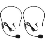Asfasfq - lot de 2 microphones avec perche filaire flexible pour amplificateur vocal, connecteur jack ...