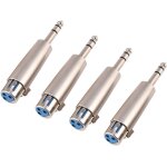 Asfasfq - 4 pcs xlr connecteur audio 3 - pin femelle vers stro 6. 35mm mle 1 / 4 , adaptateur convertisseur ...