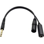 Asfasfq - 6. 35mm  xlr y splitter distributeur audio cble adaptateur trs1 / 4 mle  xlr mle 6. 35mm ...