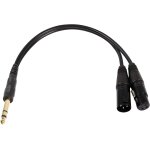 Asfasfq - 6. 35mm  xlr y splitter distributeur audio cble adaptateur trs1 / 4 mle  xlr femelle xlr ...