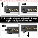 Asfasfq - adaptateur de microphone asymtrique xlr  90 rglable vers ts 6, 35 mm fiche xlr 3 broches ...