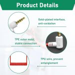 Asfasfq - cble de microphone trs vers trrs de 3, 5 mm, cble de raccordement trs vers trrs, cble de ...