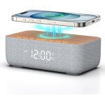 Asfasfq - chargeur sans fil magntique 15 w ¿ rveil digital 6 sons naturels ¿ radio fm 40 prrglages ...
