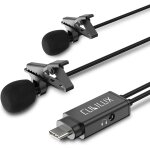 Asfasfq - cubilux micro - cravate double usb a avec prise casque 3, 5mm, micros lapel  clip pour 2 personnes, ...