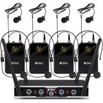 Asfasfq - d debra audio pro du4004 systme de micros sans fil uhf 4 canaux, micro - casque et lavalier, ...