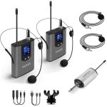 Asfasfq - double casque sans fil uhf avec micro et micro cravate avec transmetteur bodypack et mini récepteur ... Asfasfq - double casque sans fil uhf avec micro et micro cravate avec transmetteur bodypack et mini récepteur ...