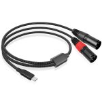 Asfasfq - gomety cble micro usb c vers double xlr mle, 3 m de type c vers 2 xlr, fiche cble d'amplificateur ...