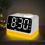 Asfasfq - radio reveil digital avec double alarme, rveil numrique chiffre color avec radio fm et 2 ...