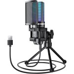 Asfasfq - rgb micro pc gaming, usb microphone condensateur professionnel mic pour streaming podcast enregistre ...