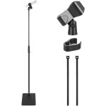 Asfasfq - support microphone base carre rglable avec adaptateur universel 5 / 8 clip idal studio ...