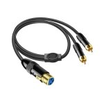 Asfasfq - xlr  2 rca y splitter cable asymtrique xlr femelle  double rca mle cble d'interconnexion ...