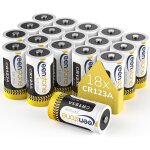 Ason - piles cr123a 3v lithium lot de 18 ¿ batteries cr 123a 17345 jetables haute puissance et haute ...