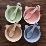 Assiette de fruits bol de dessin anim, matriel de qualit alimentaire, vaisselle de table, cuillre, ...