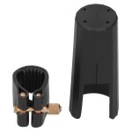 Attache de ligature en cuir pu compact durable avec capuchon en plastique pour clarinette de saxophone ...