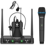 Audio au200 pro uhf système de microphone sans fil a 2 canaux avec casque cravate sans fil, récepteur ... Audio au200 pro uhf système de microphone sans fil a 2 canaux avec casque cravate sans fil, récepteur ...
