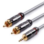 Audiophile audio cble 3, 5 mm mle vers 2 rca mle, cuivre ofc cble rpartiteur en y stro auxiliaire ...