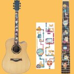 Autocollant incrust de manche de guitare, dcalcomanies, couvre - chef, basse, ukulele, fin, accessoires, ...