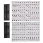Autocollants pour piano pour d�butants - pvc durable, reconnaissance facile des touches, couleurs assorties, ...